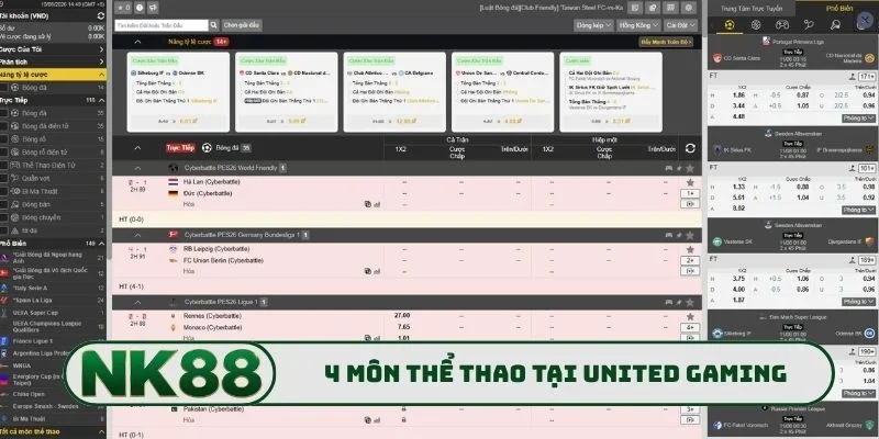 United Gaming NK88 - Chinh Phục Mọi Trận Đấu Cực Kỳ Hấp Dẫn 1 4 môn thể thao không thể bỏ qua tại United Gaming