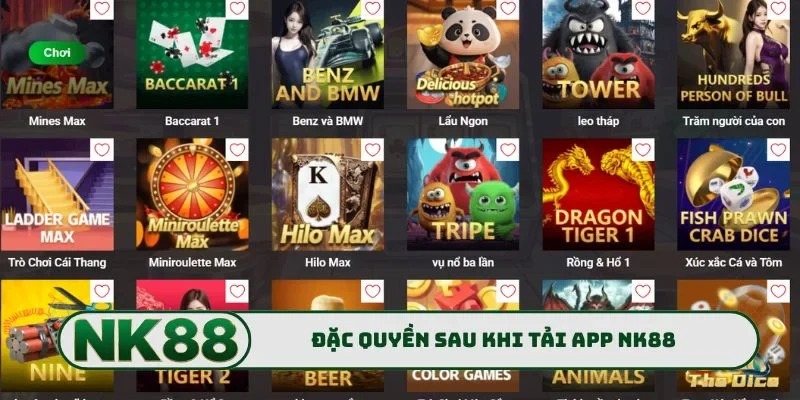 Tải App NK88 2 Đặc quyền xanh chín sau khi tải app NK88