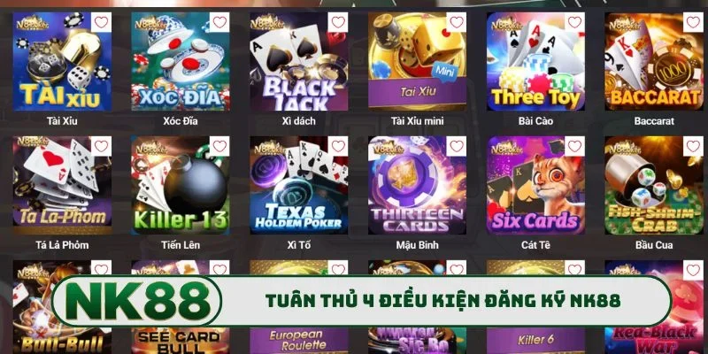 Đăng Ký NK88 1 Tuân thủ 4 điều kiện đăng ký NK88